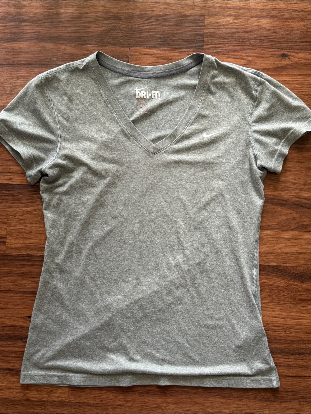 Nike Dri-FIT Women's Grey V-Neck Performance T-Shirt